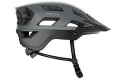 SENA KASK ROWEROWY M1 TRIAL Z WBUDOWANYM INTERKOMEM BLUETOOTH 4.1 DO 900M ORAZ TYLNĄ LAMPKĄ LED ROZMIAR L ( 58-62 CM ) KOLOR SZARY (EL)
