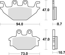 TRW LUCAS BRAKE PADS KH377 SINTER OFFROAD CAN-AM DS 250 08-15, KAWASAKI KVF 300 13-, FRONT/REAR
