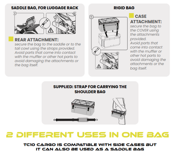 TC11 saddle bag – 15–20 liters expandable