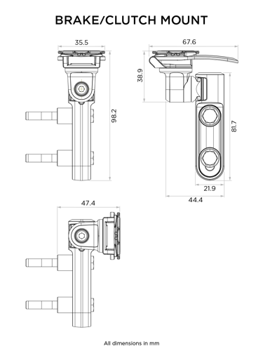 Podstawa montowana w obejmie pompy hamulca/sprzęgła Quad Lock®