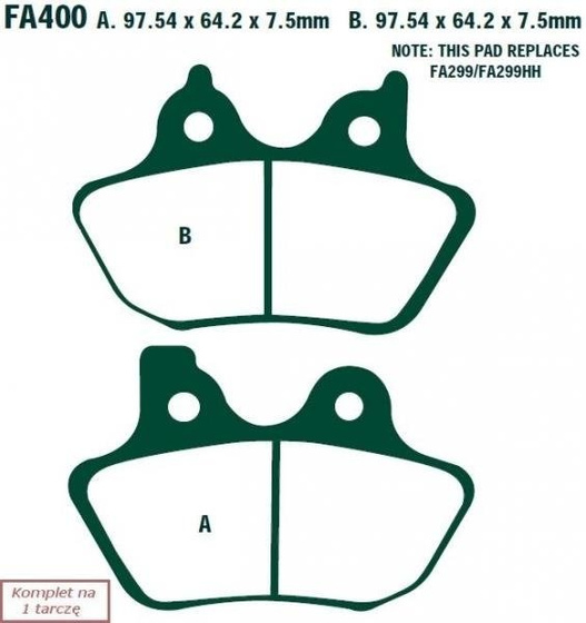 Brake pads EBC FA400HH wzmacniane (set on 1 disk)