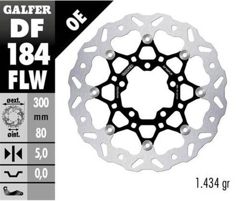 GALFER TARCZA HAMULCOWA PRZÓD KAWASAKI EN 650 VULCAN '15-; ER-6F/N '05-; ZX-6R '06-'12; VERSYS 650 '06-; VERSYS 1000 '12-'14; Z 750 '07-; Z 1000 '07- (WAVE FLOATING) (300X80X5MM)