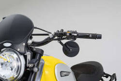 80917 "D-MIRROR-18" ABS NYLON HANDLE BAR CLAMP MIRROR BLACK