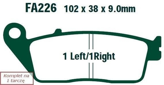 Brake pads EBC FA226 (set on 1 disk)