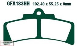 Brake pads EBC GFA183HH torowe/profesjonalne (set on 1 disk)