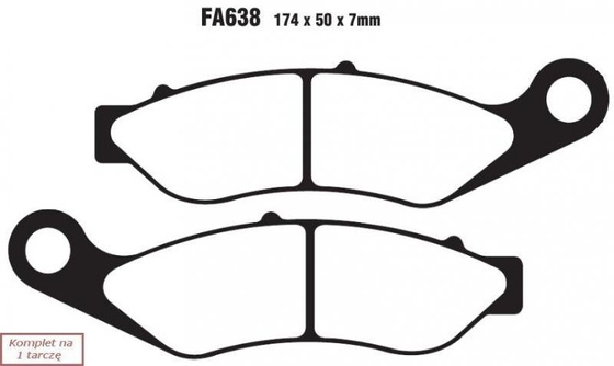 Klocki hamulcowe EBC FA638HH wzmacniane (kpl. na 1 tarcze)