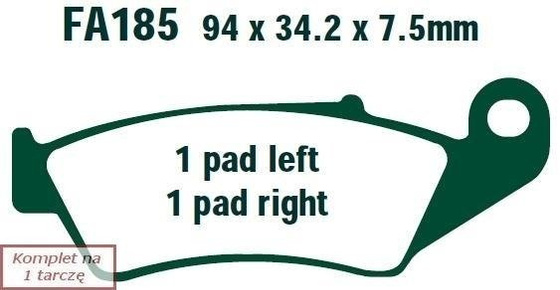 Brake pads EBC FA185TT (set on 1 disk)
