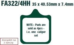 Brake pads EBC EPFA322/4HH Extreme Pro (set on 1 disk)