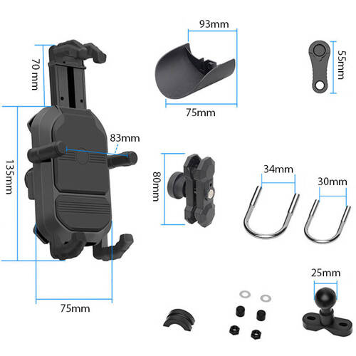 FreedConn motorcycle phone holder with anti-vibration MH29-02