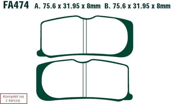 Klocki hamulcowe EBC FA474 (kpl. na 1 tarcze)