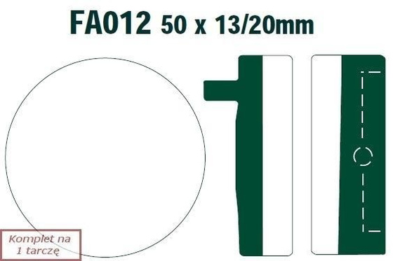 Klocki hamulcowe EBC FA012 (kpl. na 1 tarcze)