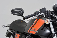 D-MIRROR-6 TYPE-U/BAREND SHORT, ALU.BLACK 1PC E-MARKED