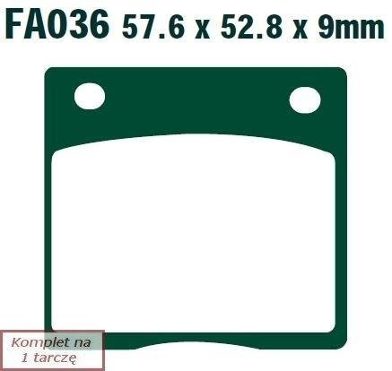 Klocki hamulcowe EBC FA036 (kpl. na 1 tarcze)