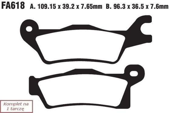 Brake pads EBC FA618TT (set on 1 disk)