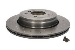 Tarcza hamulcowa, BREMBO Xtra, Nawiercana, Tył L/P, śr. zew. 320 mm, gr. 20 mm, BMW 5 (E60), 5 (E61), 6 (E63), 6 (E64) 2.0-4.4 12.01-12.10