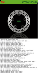 NG TARCZA HAMULCOWA TYŁ APRILIA RS 125, TUONO 1000, RSV 1000 (220X102X5 5 OTWORÓW)