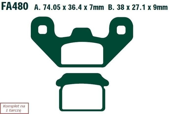 Brake pads EBC FA480 (set on 1 disk)