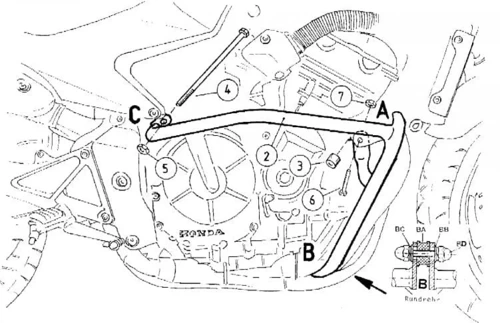 Honda CB 600 F Hornet (1998-2006)/S (1998-2002) engine guard