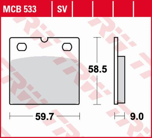 TRW LUCAS ZF KLOCKI HAMULCOWE KH77 ORGANIC BMW R 80 GS/PD '87-'98, R100 GS/PD '86-'96 PRZÓD