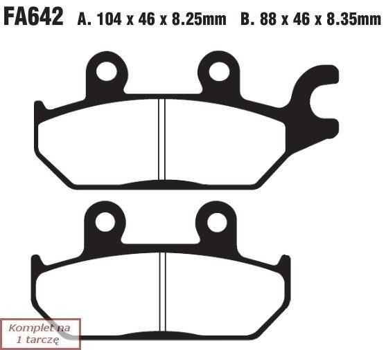 Brake pads EBC FA642R (set on 1 disk)