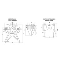91641 Aero-X Evo 1, italian license plate holder with height and tilt adjustments