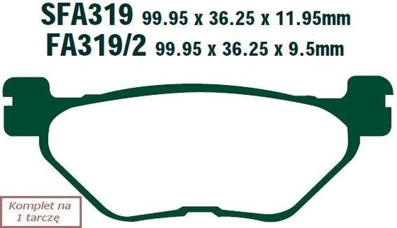 Brake pads EBC FA319/2HH wzmacniane (set on 1 disk)