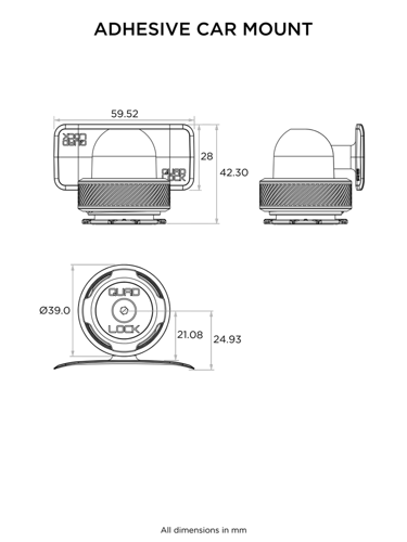 Samoprzylepna podstawa na deskę rozdzielczą Quad Lock®