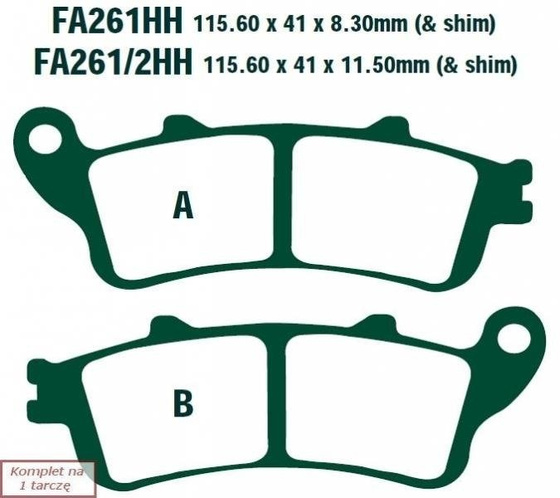 Brake pads EBC FA261/2HH wzmacniane (set on 1 disk)