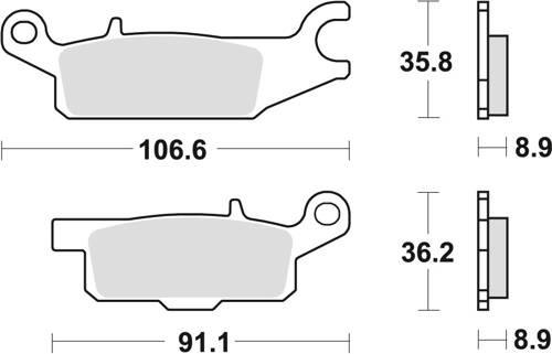 TRW LUCAS BRAKE PADS KH445 SINTER OFFROAD YAMAHA GRIZZLY YFM 550 09-20, GRIZZLY YFM 700 07-20, REAR