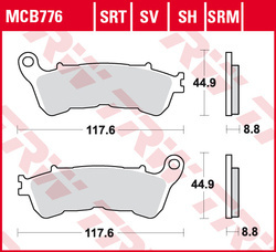 TRW LUCAS BRAKE PADS KH388 SINTER STREET HONDA CBF 500 04-08, CBF 600 04-15, NT 700 V 06-13, XL 700 V 08-13, XL 1000 V 04-13, SUZUKI BURGMAN 125 07-13, FRONT