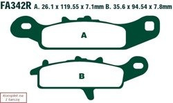 Brake pads EBC FA342R (set on 1 disk) (odpowiednik PROX 37.209402)