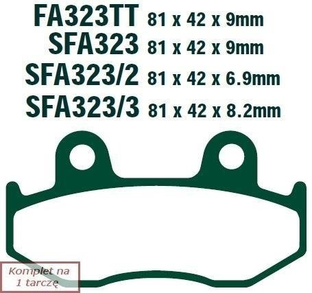 Brake pads EBC FA323TT (set on 1 disk)
