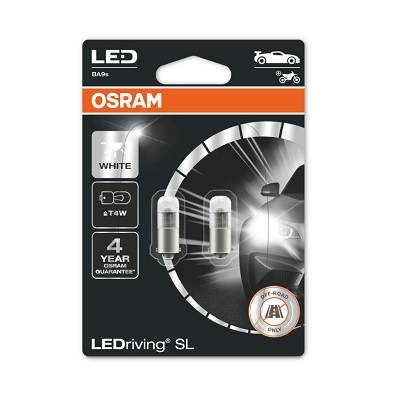 Żarówka LED T4W LEDriving SL (blister, 2 szt., 12V, biała ciepła, 0,8W, rodzaj gniazda: BA9S brak homologacji - nie nadaje się do użytku na drogach publicznych)