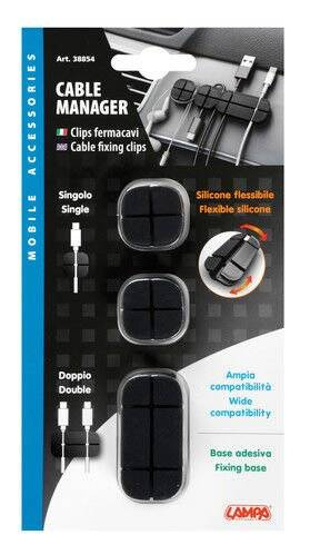 38854 Adhesive cable clips, 3 pcs set