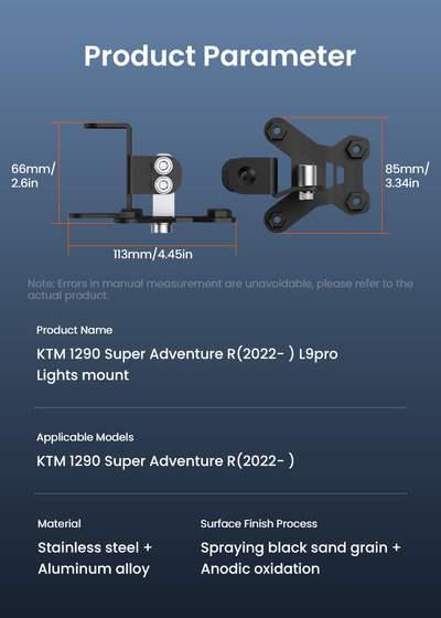 LOBOO Mocowanie świateł do KTM 1290 Super Adventure R (2022-) (10.3.10251.001.02)