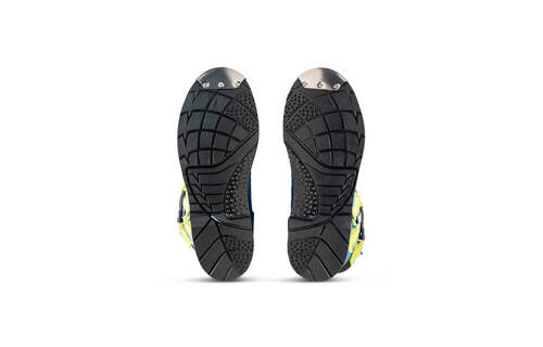 Motorcycle Boots Flame blue yellow