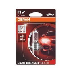 Żarówka (Blister 1szt.) H7 12V 55W PX26D do 100% większa jasność, do 130 m. wiązki światła Night Breaker Silver