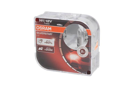Żarówka (Zestaw 2szt.) H1 12V 55W P14,5S Silverstar Plus 60%