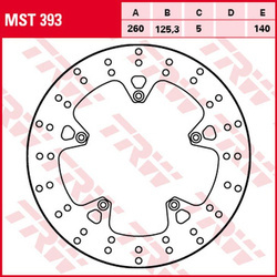 TRW LUCAS ZF TARCZA HAMULCOWA PRZÓD APRILIA SR 125/300 '11-, GILERA NEXUS 250 '06-'08, NEXUS 125 '07-'15, NEXUS 300 '08-'14, NEXUS 500 '04-'15, PIAGGIO X7 125/250 '08-'14, X8 125/200/250 '04-'06, X9 500 '04-'07 (260X125X5MM)