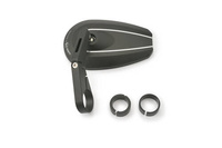 D-MIRROR-6 TYPE-U/BAREND SHORT, ALU.BLACK 1PC E-MARKED