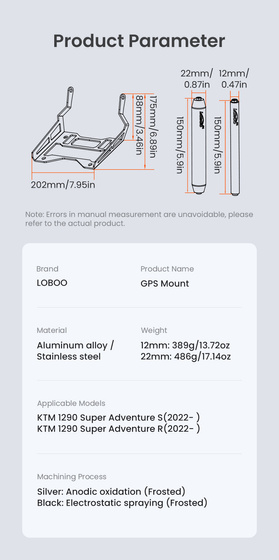 LOBOO Zestaw montażowy GPS KTM 1290 Super Adventure (2022-) (10.3.09251.001.01)