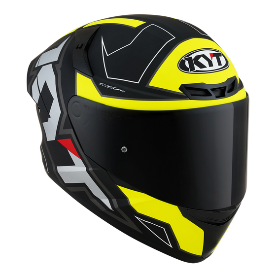 Kask Motocyklowy KYT TT-COURSE ELECTRON matowy czarny/żołty - M