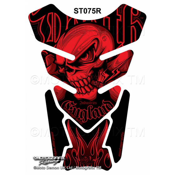 MOTOGRAFIX TANKPAD DEATH SKULL RED ST075R