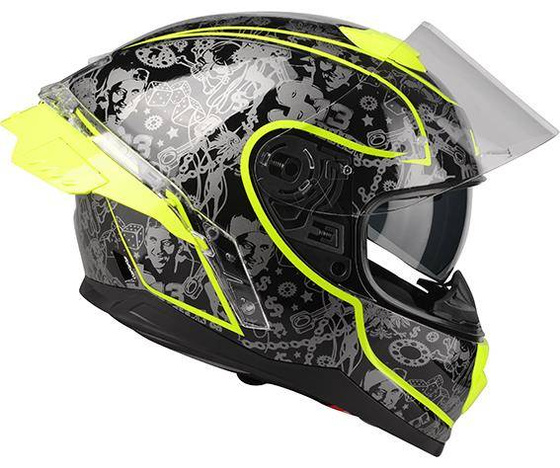 Kask Motocyklowy LAZER RAFALE SR $13 Original (kol. Czarny - Żółty Fluo) rozm. 2XL