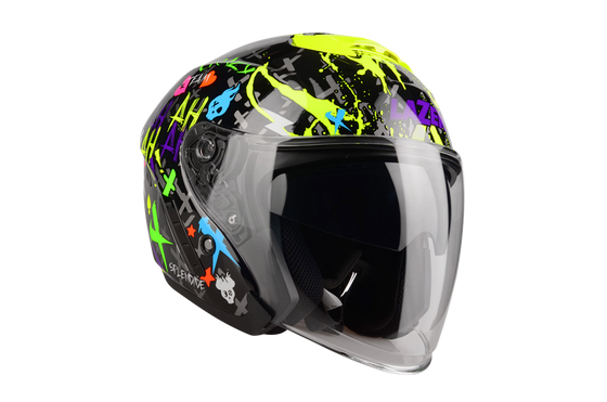 Kask Motocyklowy LAZER TANGO Crazy (kol. Czarny - Multikolor) rozm. XS