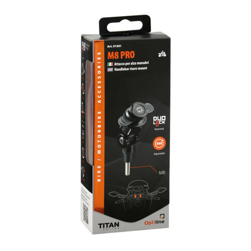91591 Titan Opti M8 Pro, mocowanie na wsporniku kierownicy