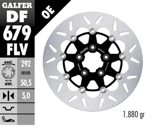 GALFER TARCZA HAMULCOWA PRZÓD HARLEY-DAVIDSON (292X50,5X5) PŁYWAJĄCA (PATRZ OPIS)