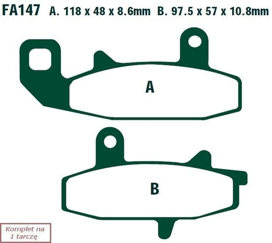 Brake pads EBC FA147R (set on 1 disk)