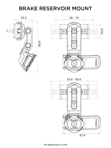 Quad Lock® Motorcycle Brake Reservoir Mount - V2