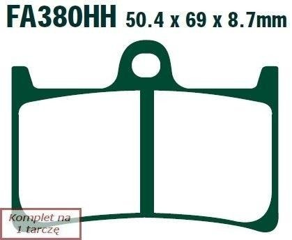 Brake pads EBC EPFA380HH Extreme Pro (set on 1 disk)